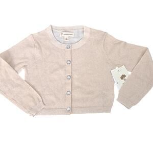 NWT Tucker + Tate Girls Cardigan Sweater Gold Metallic Jewel Glitter Size  2